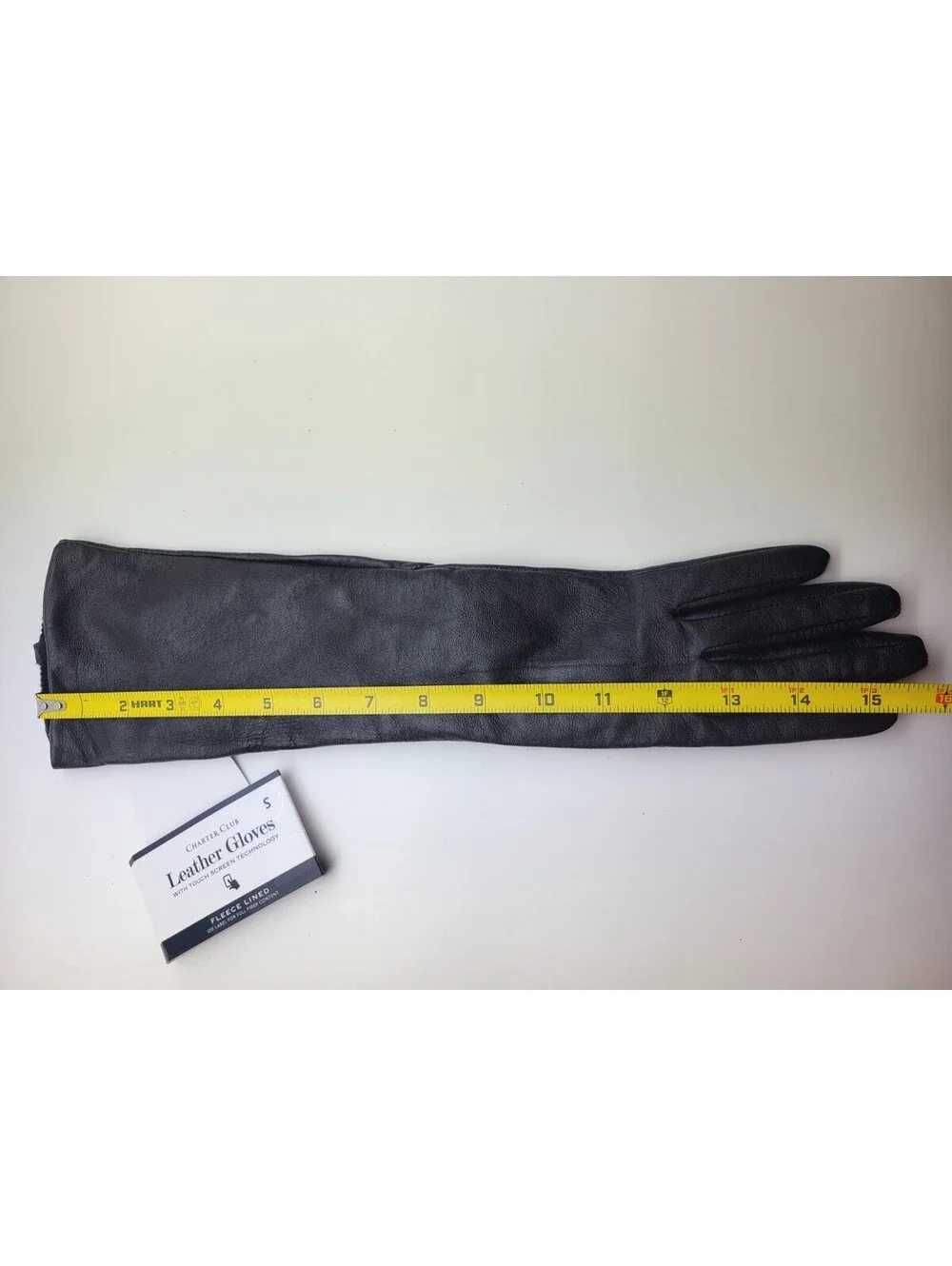 Charter Club Long Leather Tech Gloves Black Size Small     ** LEFT GLOVE ONLY **